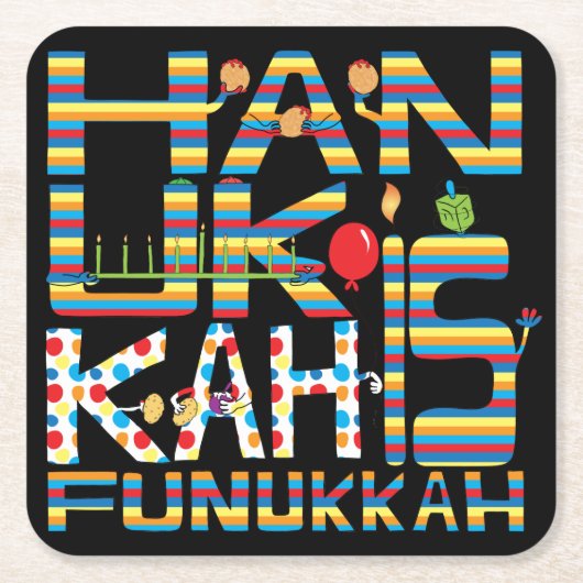 Hanukkah is Funukkah Kartonnen Onderzetters (Voorkant)
