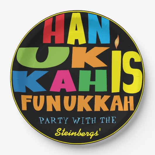 Hanukkah is Funukkah Papieren Bordje (Voorkant)
