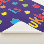 Hanukkah is Funukkah Sherpa Blanket/Med Deken (3/4)