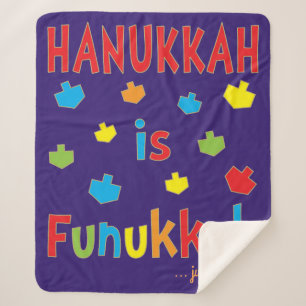 Hanukkah is Funukkah Sherpa Blanket/Med Sherpa Deken