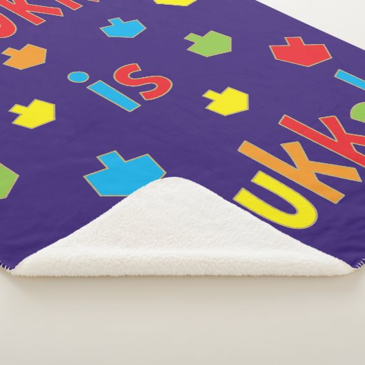 Hanukkah is Funukkah Sherpa Blanket/Med Sherpa Deken (3/4)