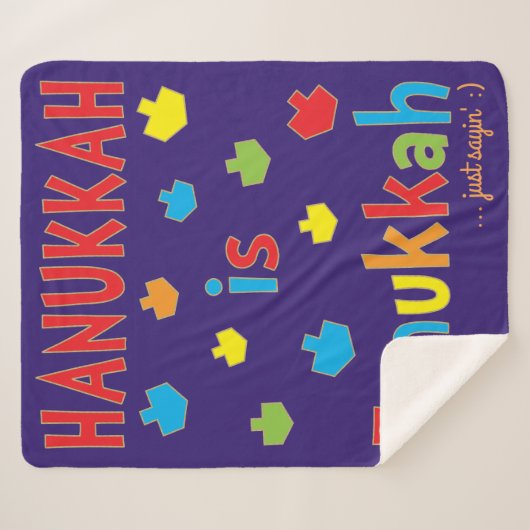 Hanukkah is Funukkah Sherpa Blanket/Med Sherpa Deken (Voorkant (horizontaal))