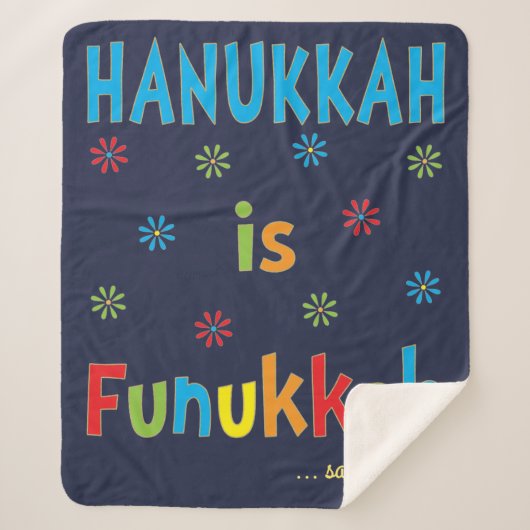 Hanukkah is Funukkah Sherpa Fleece Blanket/Med Deken (Voorkant)