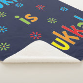 Hanukkah is Funukkah Sherpa Fleece Blanket/Med Sherpa Deken (3/4)