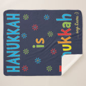 Hanukkah is Funukkah Sherpa Fleece Blanket/Med Sherpa Deken (Voorkant (horizontaal))