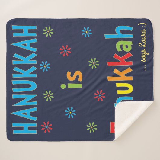 Hanukkah is Funukkah Sherpa Fleece Blanket/Med Sherpa Deken (Voorkant (horizontaal))