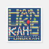 Hanukkah is Funukkah Stripes Servet (Voorkant)