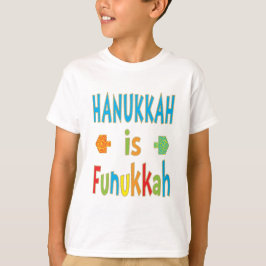 "Hanukkah is Funukkah" T-Shirt met Dreidels