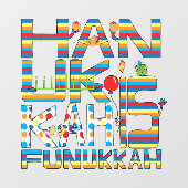 Hanukkah is Funukkah Window Cling Raamsticker (Vel)