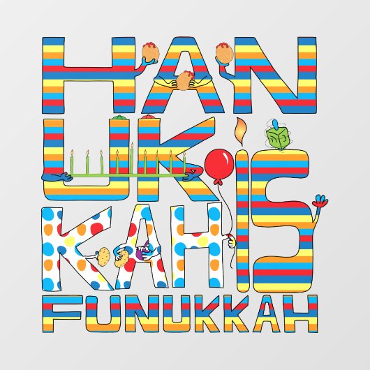Hanukkah is Funukkah Window Cling Raamsticker (Vel)