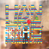 Hanukkah is Funukkah Window Cling Raamsticker (Vel 2)