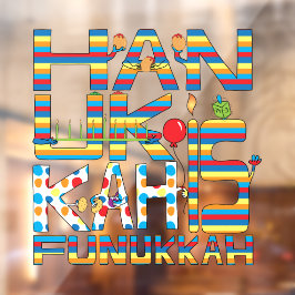 Hanukkah is Funukkah Window Cling Raamsticker