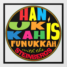 Hanukkah is Funukkah Window Cling Raamsticker