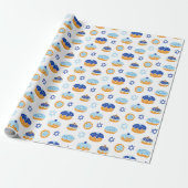 Hanukkah Jelly Donut Star of David Wrapping Paper Cadeaupapier (Uitgerold)