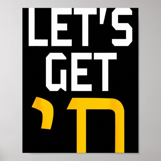 Hanukkah Jew Hebrew Word Lets Get Chai  Poster (Voorkant)