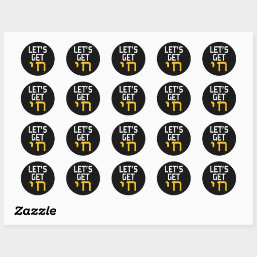 Hanukkah Jew Hebrew Word Lets Get Chai  Ronde Sticker (Vel)