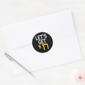 Hanukkah Jew Hebrew Word Lets Get Chai  Ronde Sticker (Envelop)