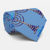 Hanukkah Jewish Holiday Man Necktie Stropdas (Opgerold)