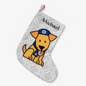Hanukkah Jewish Labrador Retriever Puppy Dog Kleine Kerstsok (Voorkant (Hangend))