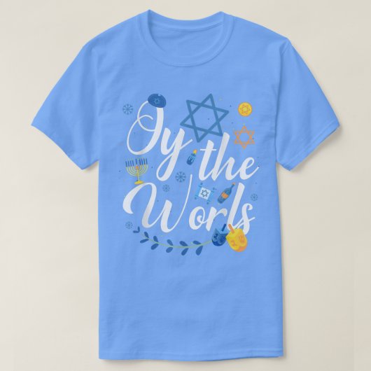 Hanukkah Jewish Menorah naar de wereld Hanukkah T-shirt (Design voorkant)