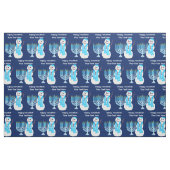 Hanukkah Jewish Snowman Blue Hanukiah Pattern Stof (Fat Quarter)