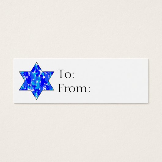 Hanukkah Jewish Star Gift Labels Mini Visitekaartjes (Voorkant)