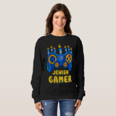 Hanukkah Jewish Video Game Controller Gamer Chanuk Trui (Voorkant volledig)