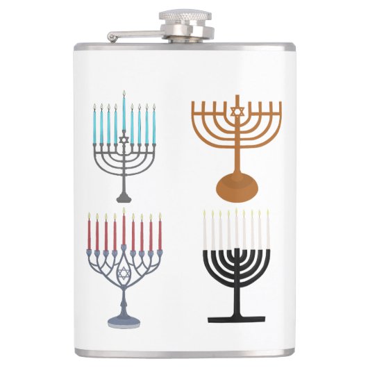 Hanukkah Jodendom Jood Religie Heupfles (Voorkant)
