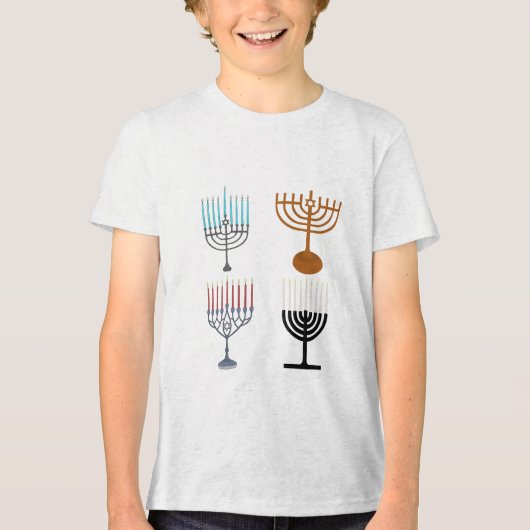 Hanukkah Jodendom Jood Religie Tri-Blend Shirt (Voorkant)