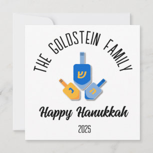 Hanukkah Joods Chanuka Gepersonaliseerde Familiena Feestdagenkaart