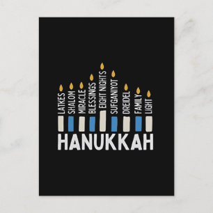 Hanukkah Joods Feest Menorah Jood Feestdagenkaart