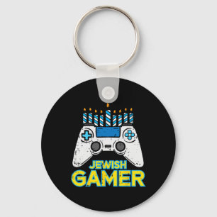 Hanukkah Joodse Gamer Chanukah Videospel Mannen Jo Sleutelhanger