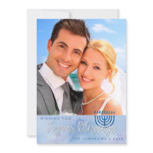 Hanukkah Joyous Blessings Blue Waterverf