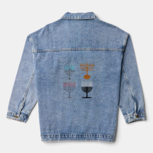 Hanukkah Judaism Jew Religie Denim Jacket