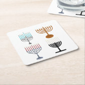 Hanukkah Judaism Jew Religie Kartonnen Onderzetters (Schuin)