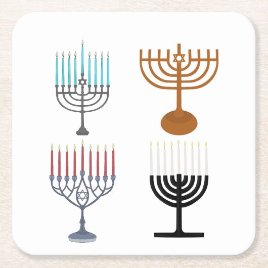 Hanukkah Judaism Jew Religie Kartonnen Onderzetters (Voorkant)