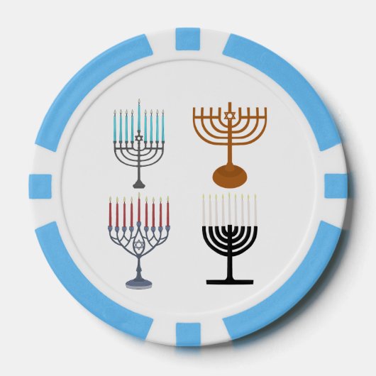 Hanukkah Judaism Jew Religie Poker Chips (Voorkant)