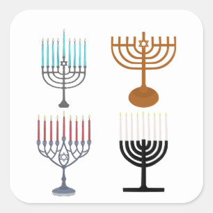 Hanukkah Judaism Jew Religie Vierkante Sticker