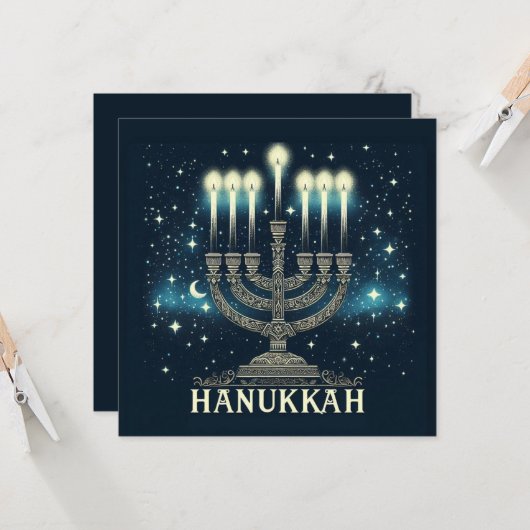 Hanukkah Kaart (Voorkant / Achterkant in situ)