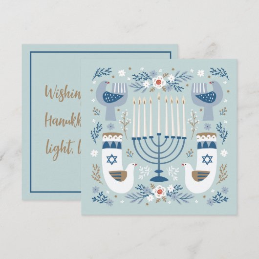 Hanukkah Kaart (Voorkant / Achterkant)