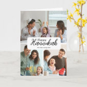 Hanukkah Kaart 3 Foto Collage Holiday Blessing (Gele Bloem)