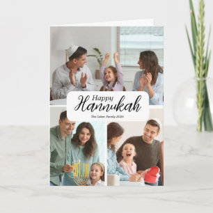 Hanukkah Kaart 3 Foto Collage Holiday Blessing