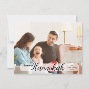 Hanukkah Kaart Familie Foto Vakantie Zegening