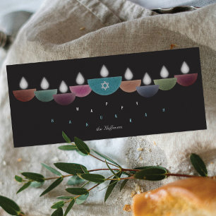 Hanukkah-kaart Kleurrijke olielamp menorah Zwa