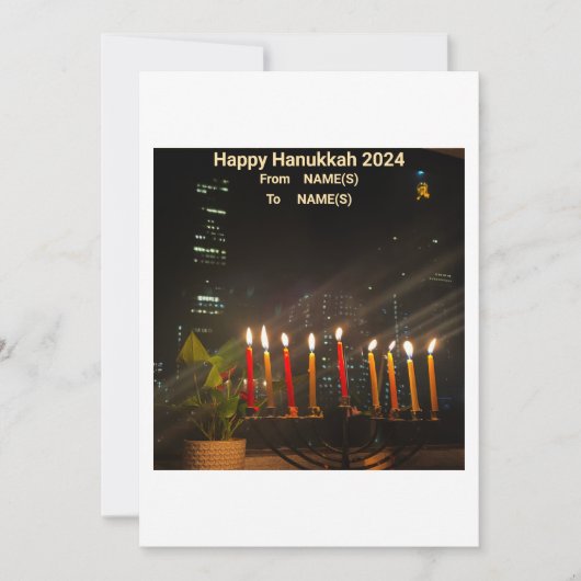 Hanukkah Kaart Menora (Voorkant)