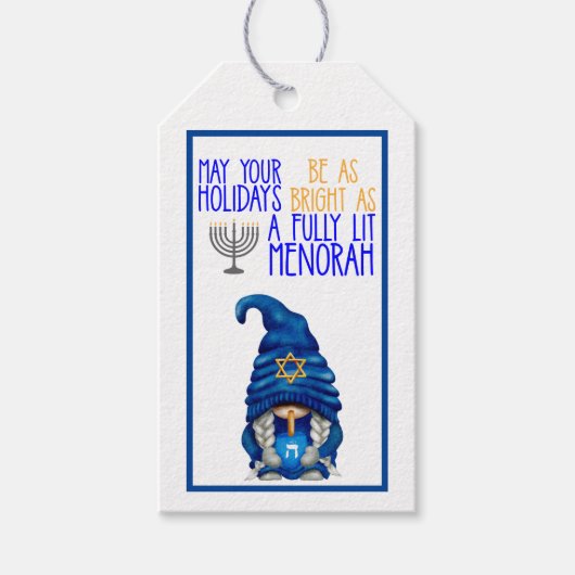 Hanukkah Kabouters Cadeaulabel (Voorkant)