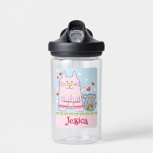 Hanukkah Kat en Muis Waterfles (Voorkant)