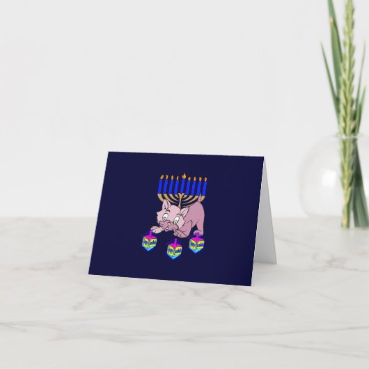 Hanukkah Kat Feestdagen Kaart (Voorkant)