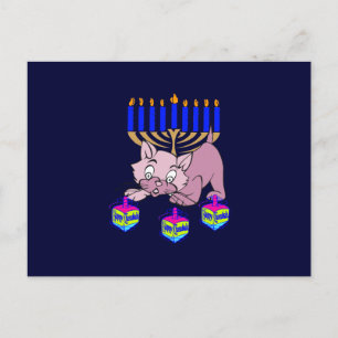 Hanukkah Kat Feestdagenkaart