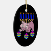 Hanukkah Kat Keramisch Ornament (Rechts)